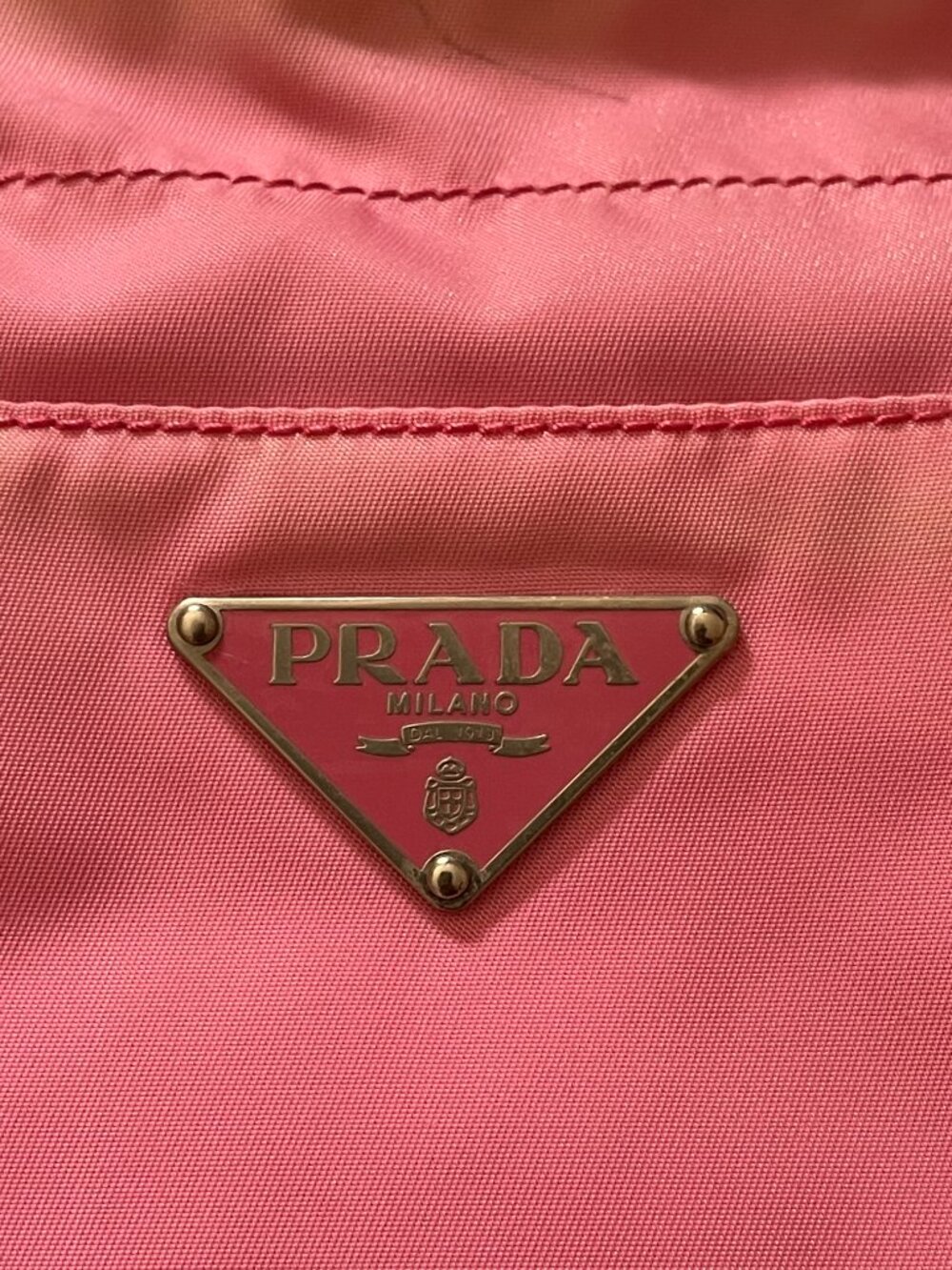 *VERY CUTE* Vintage Y2K Prada Medium Tote Bag Tessuto Pink Silver Hardware - Picture 2 of 11